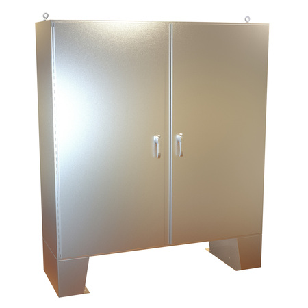 HAMMOND MFG. N4X 3-pt Double Door Floormount Enclosure with Panel, 72 x 72 x 24, 316 SS HN4FM727224S16